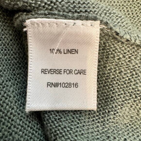 Garnet Hill Linen Oversized V-Neck Sweater Lightweight Boxy Large Minimalist - Picture 5 of 6